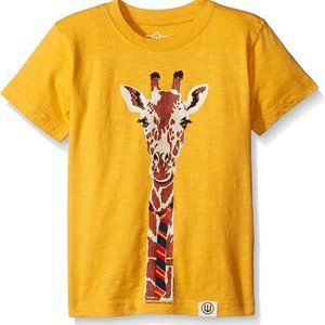 Wes and Willy Giraffe Slub T-shirt, Bold Gold, Size 6